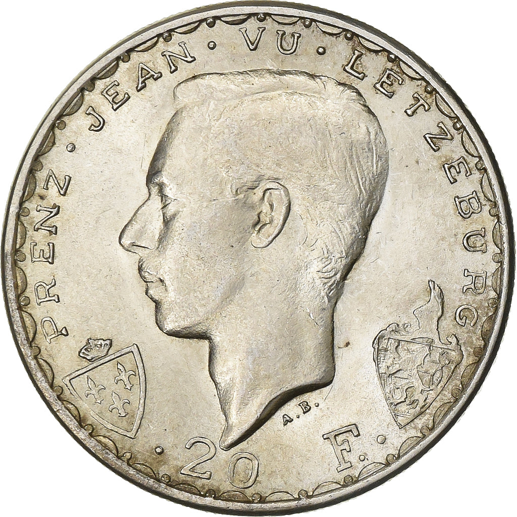 Luxembourg, 20 Francs, 1946, Silver, EF(40-45), KM:E51