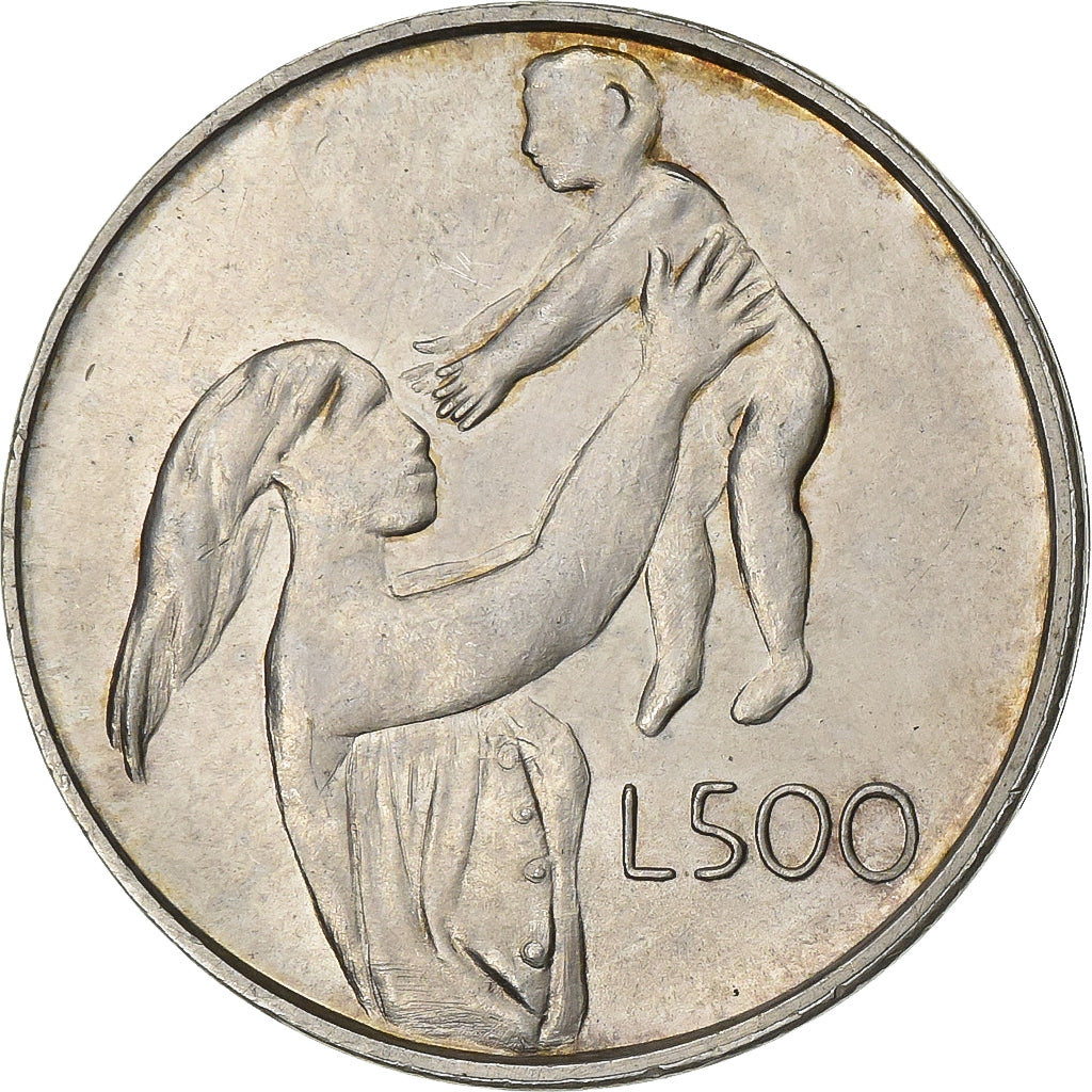 San Marino, 500 Lire, 1972, Silver, AU(50-53), KM:21