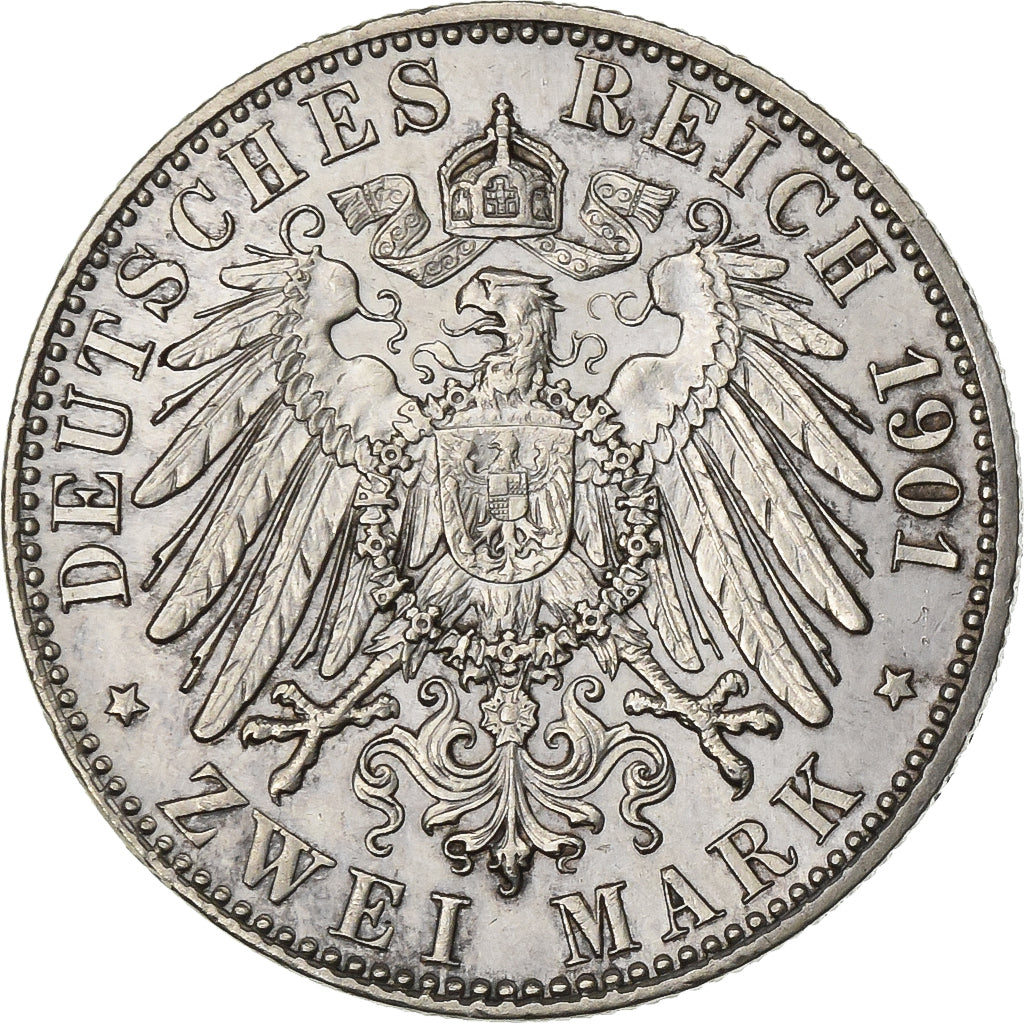 Kingdom of Prussia, PRUSSIA, Wilhelm II, 2 Mark, 1901, Berlin, Silver