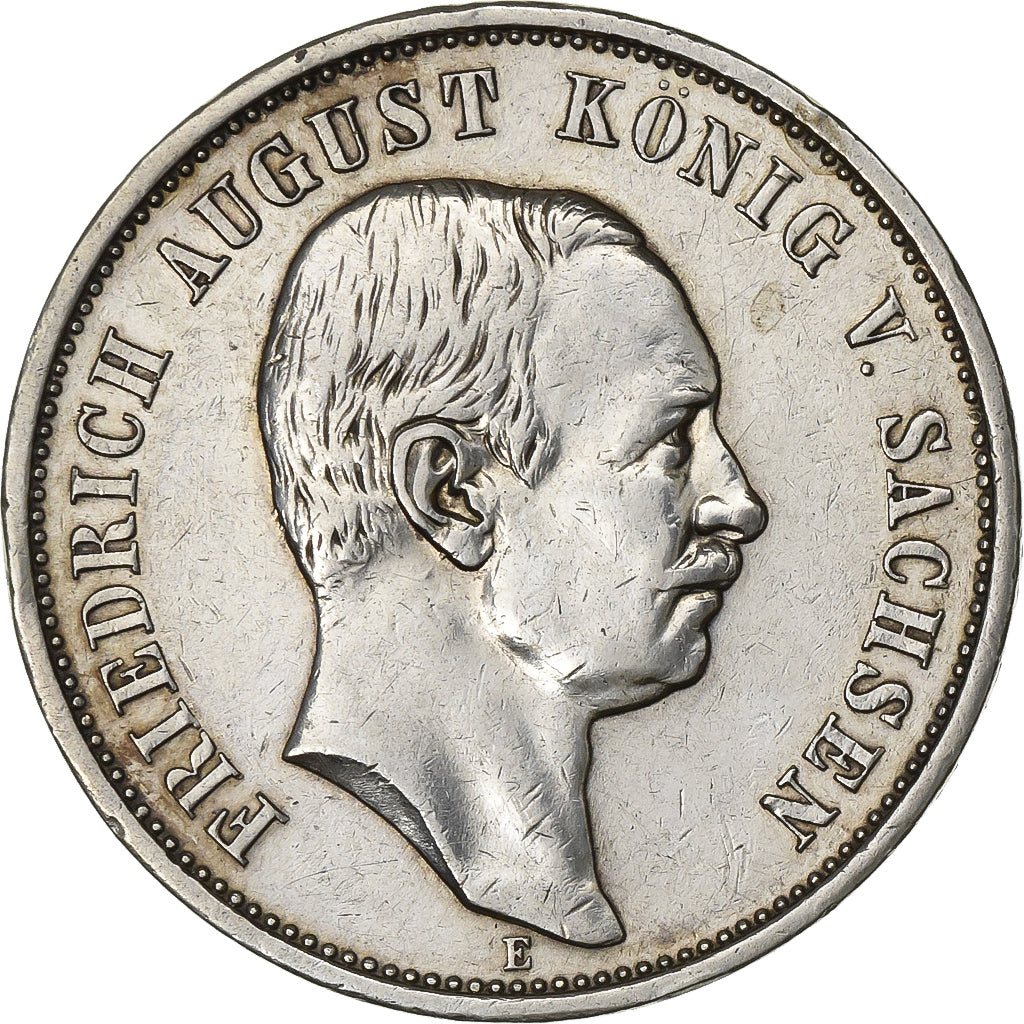Alemania, SAXONY-ALBERTINE, Friedrich August III, 3 Mark, 1911, Muldenhütten