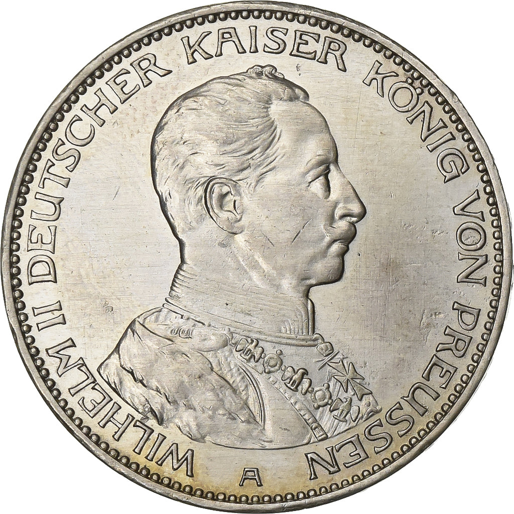 Germany, PRUSSIA, Wilhelm II, 3 Mark, 1914, Berlin, Silver, AU(50-53), KM:538