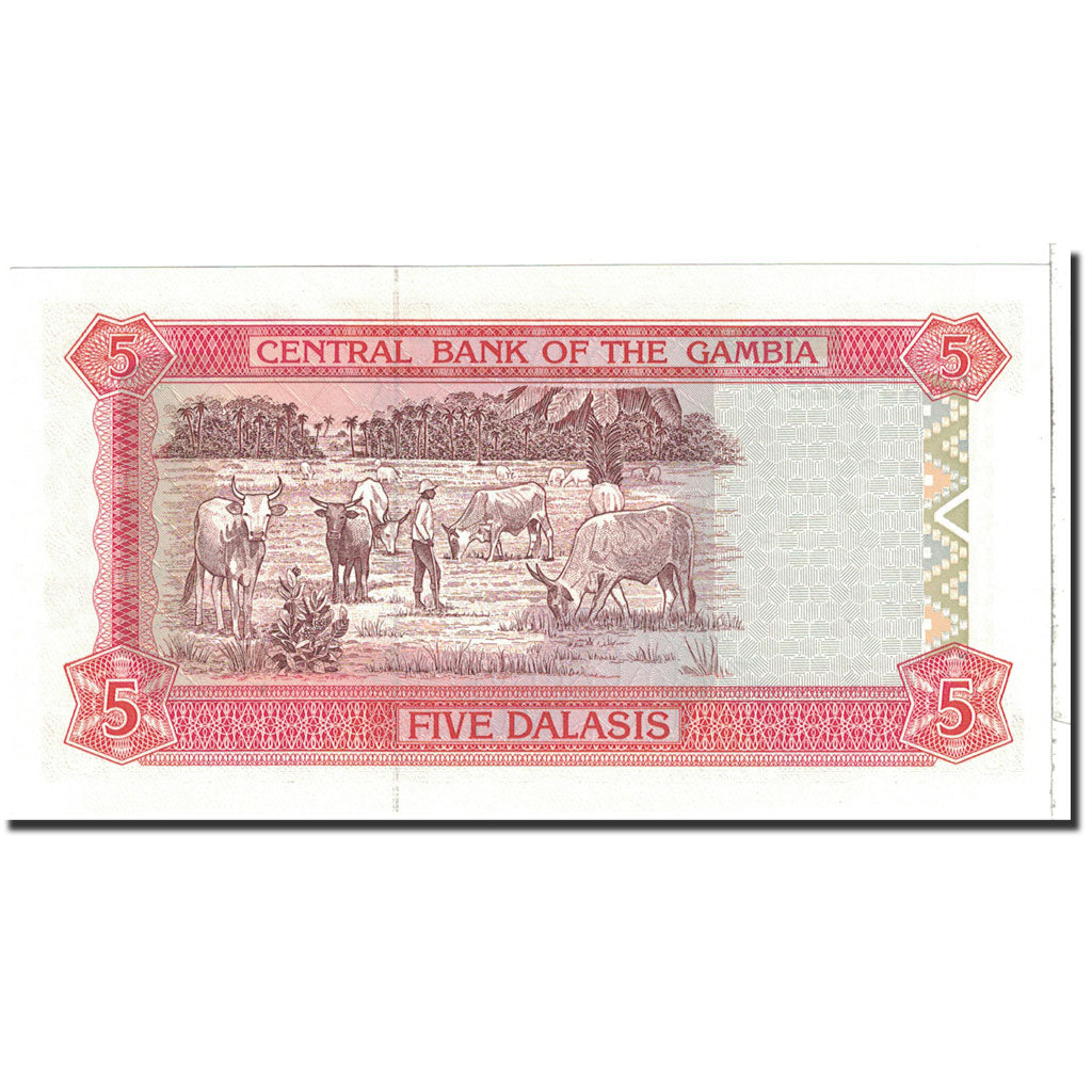 Banknote, The Gambia, 5 Dalasis, 1996, Undated, KM:16a, UNC(65-70)