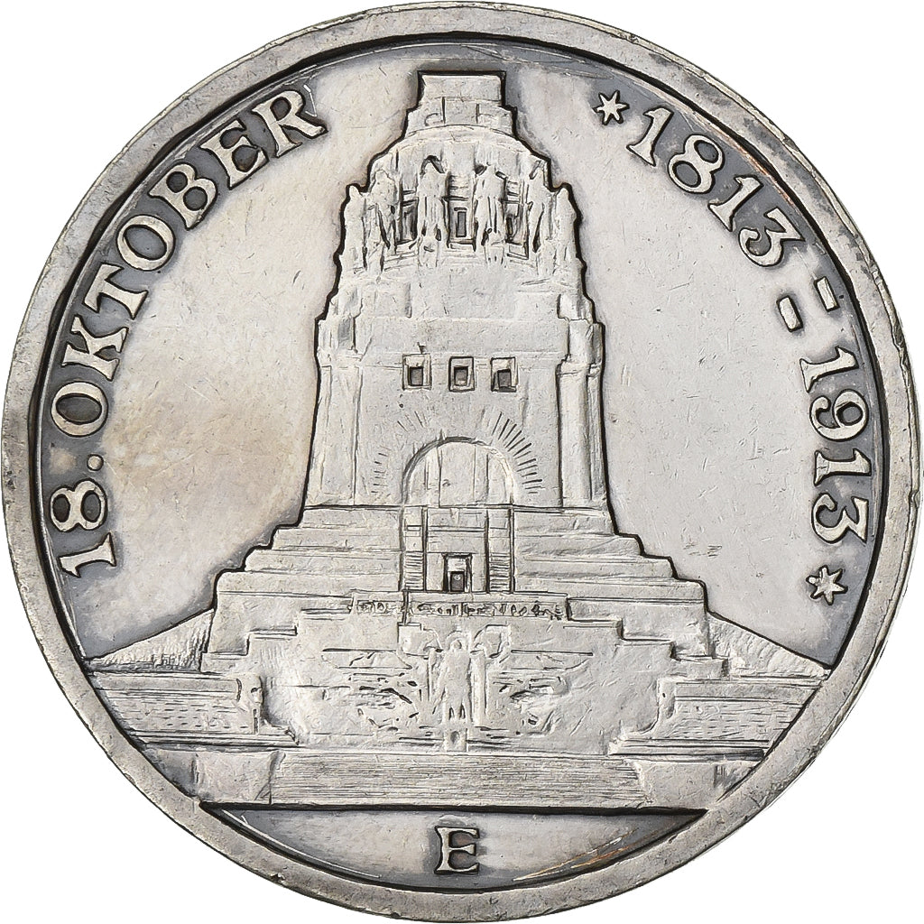 Germany, SAXONY-ALBERTINE, Friedrich August III, 3 Mark, 1913, Muldenhütten