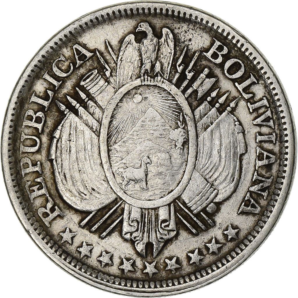 Bolivia, 50 Centavos, 1/2 Boliviano, 1898, Silver, EF(40-45), KM:161.5