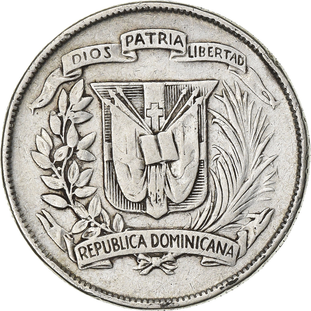 Dominican Republic, 1/2 Peso, 1961, Silver, VF(30-35), KM:21