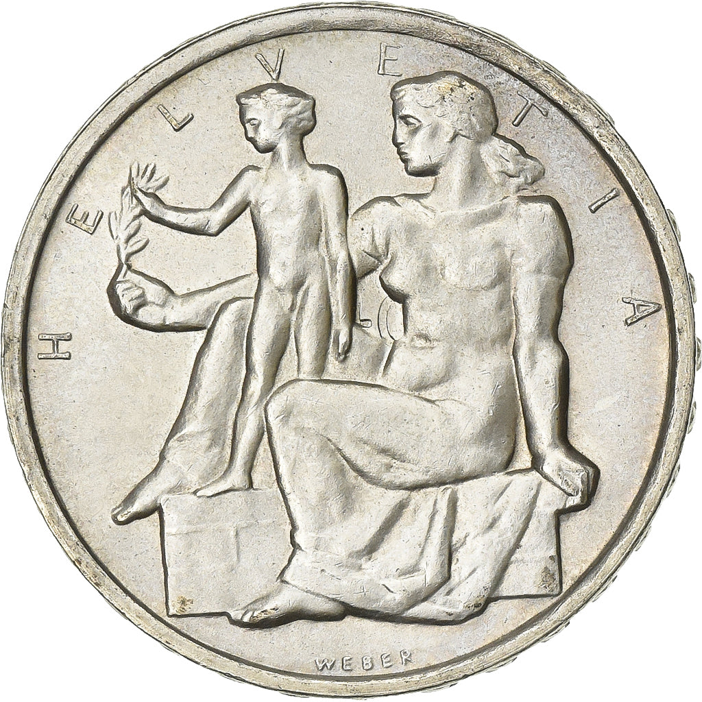 Switzerland, 5 Francs, 1948, Bern, Silver, EF(40-45), KM:48