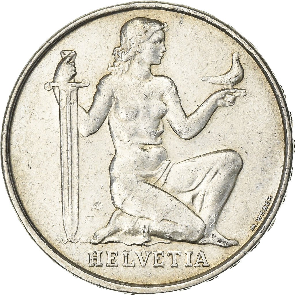 Schweiz, 5 Francs, 1936, Bern, Silber, SS, KM:41