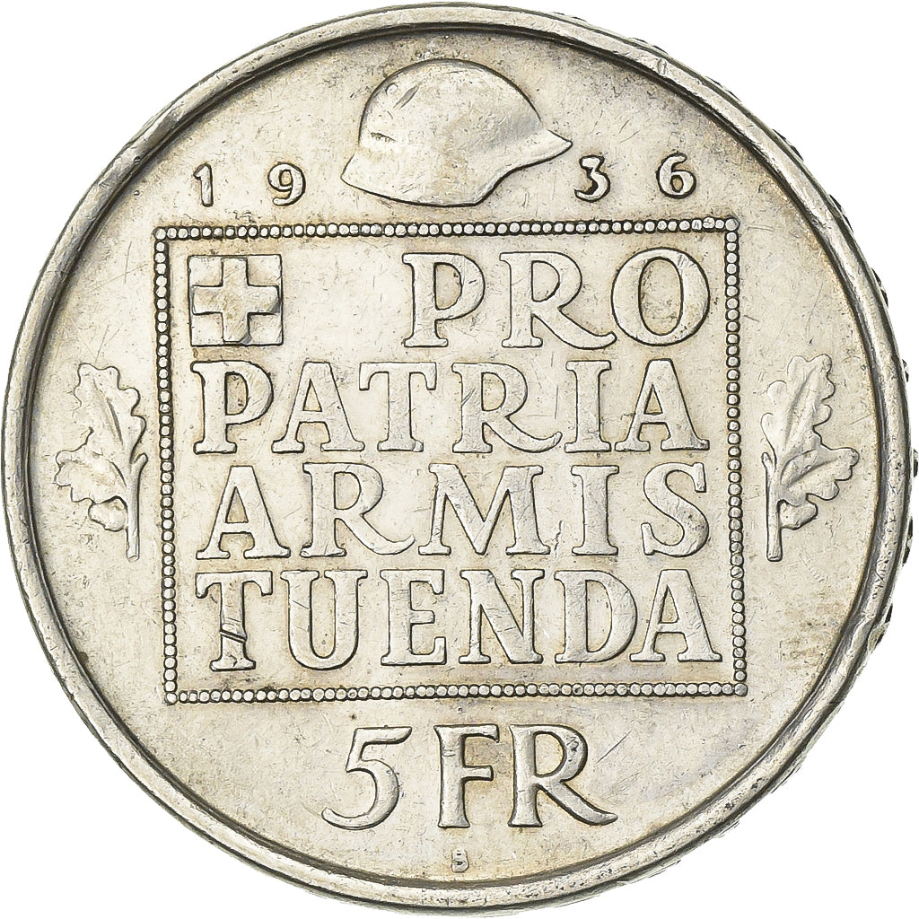 Schweiz, 5 Francs, 1936, Bern, Silber, SS, KM:41