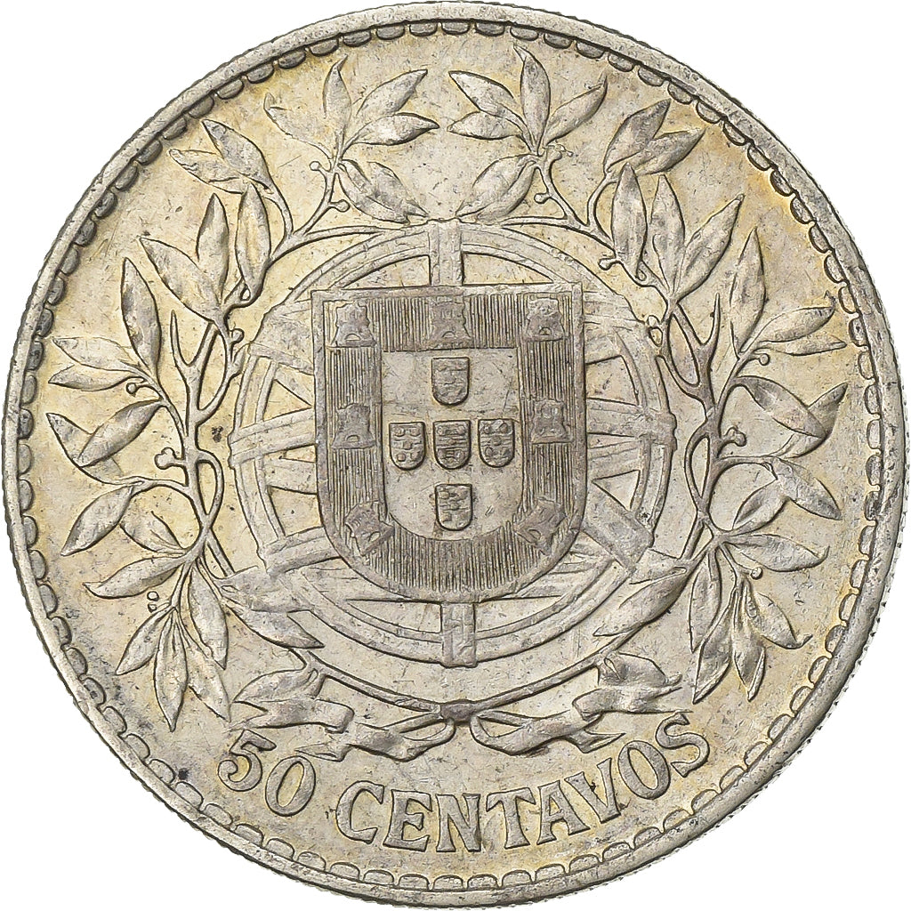 Portugal, 50 Centavos, 1913, Lisbon, Silver, EF(40-45), KM:561