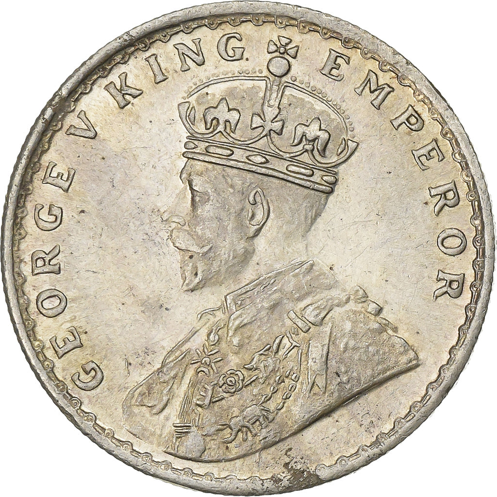 India, George V, Rupee, 1919, Calcutta, Silver, AU(50-53), KM:524