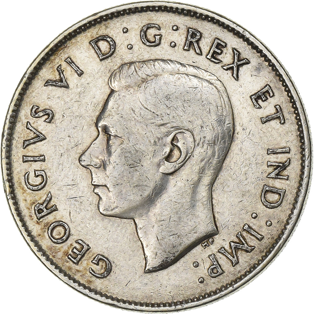 Canada, George VI, 50 Cents, 1945, Royal Canadian Mint, Silver, EF(40-45), KM:36