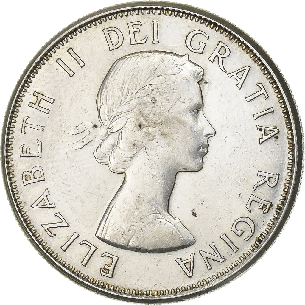 Canada, Elizabeth II, 50 Cents, 1959, Royal Canadian Mint, Silver, EF(40-45)