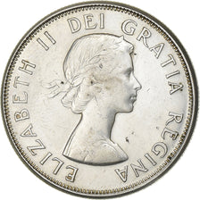 Canada, Elizabeth II, 50 Cents, 1959, Royal Canadian Mint, Silver, EF(40-45)