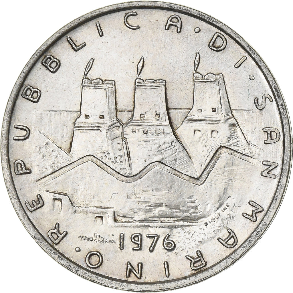 San Marino, 500 Lire, 1976, Silver, AU(50-53), KM:58