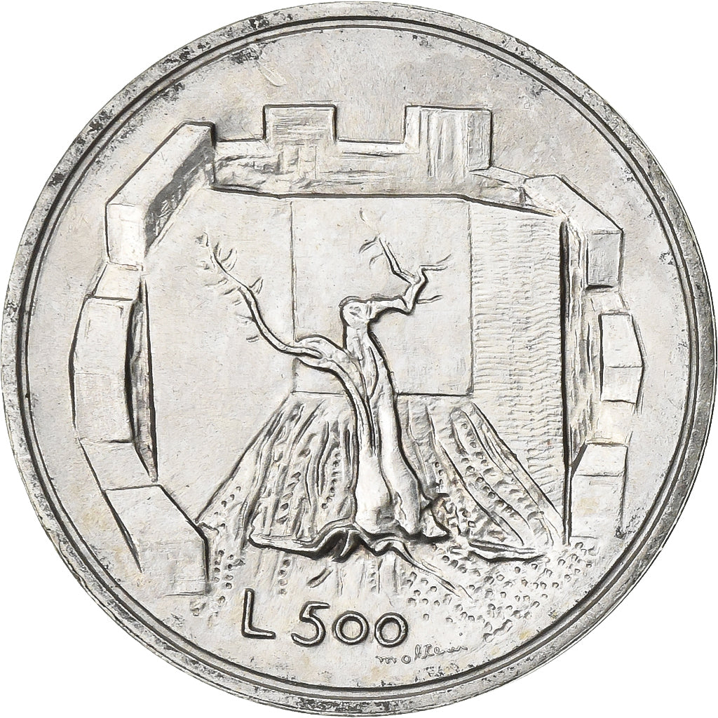 San Marino, 500 Lire, 1976, Silver, AU(50-53), KM:58