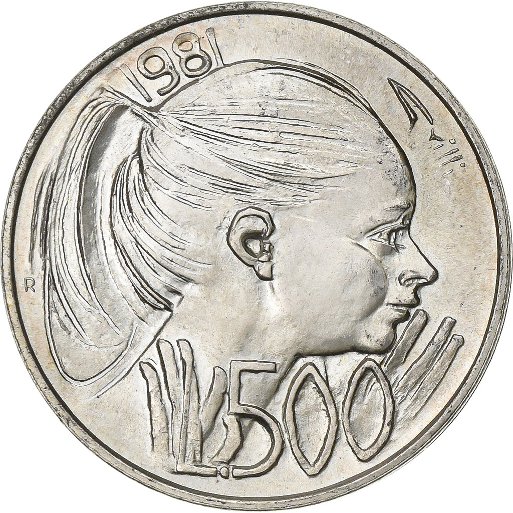 San Marino, 500 Lire, 1981, Silver, AU(55-58), KM:126