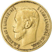 Russie, Nicholas II, 5 Roubles, 1904, St. Petersburg, Or, TTB+, KM:62