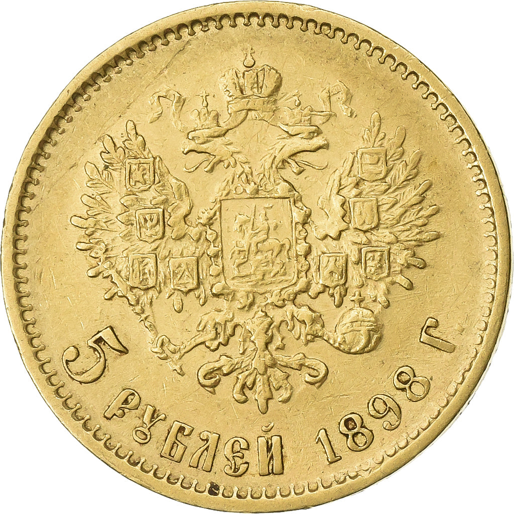 Russie, Nicholas II, 5 Roubles, 1904, St. Petersburg, Or, TTB+, KM:62