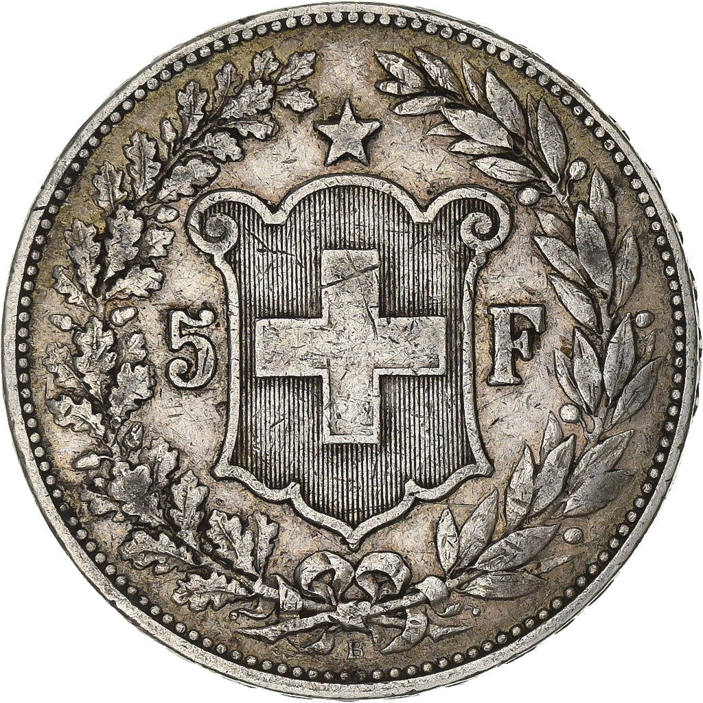 Suisse, 5 Francs, 1892, Bern, Argent, TB+, KM:34