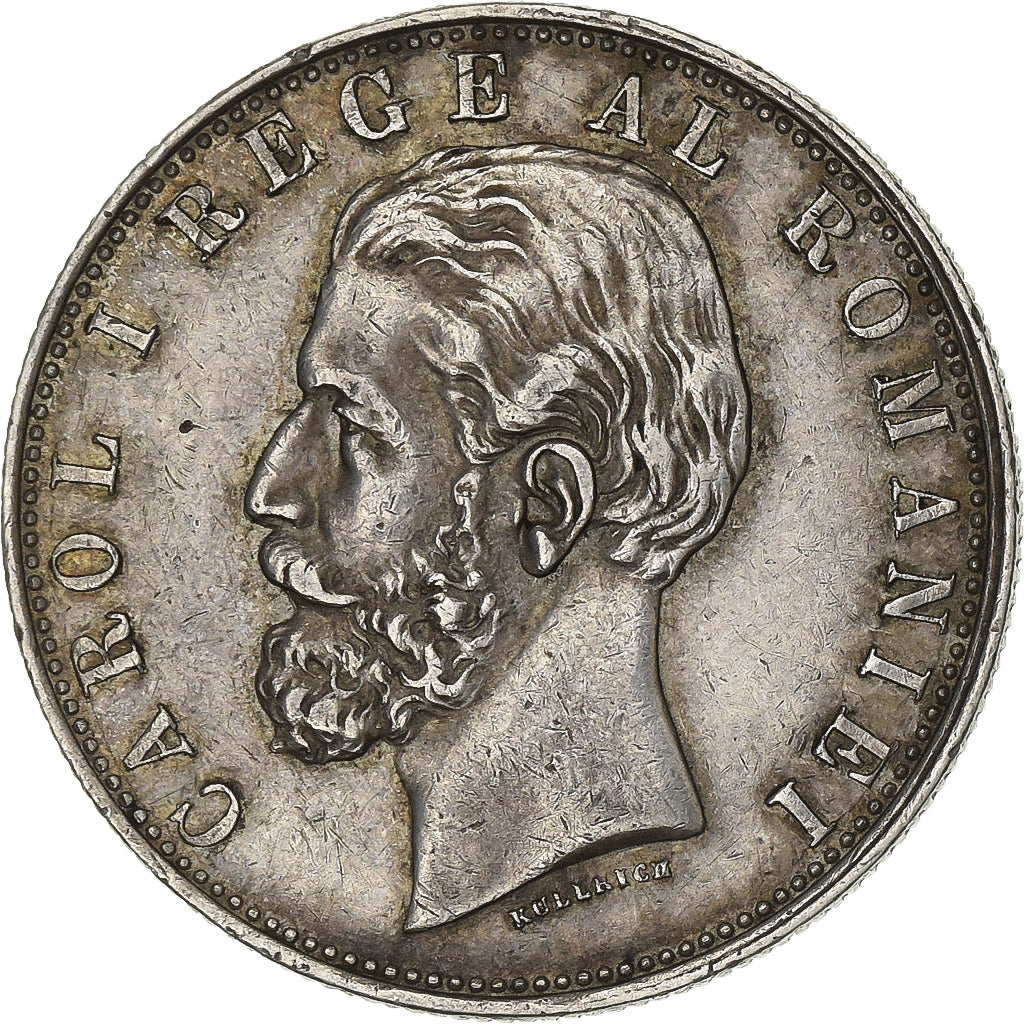 Romania, Carol I, 5 Lei, 1881, Bucharest, Silver, AU(50-53), KM:16