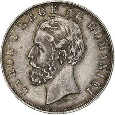 Romania, Carol I, 5 Lei, 1881, Bucharest, Silver, AU(50-53), KM:16