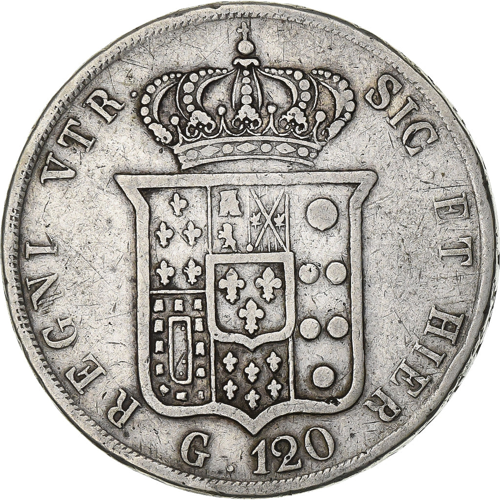 Kingdom of the Two Sicilies, NAPLES, Ferdinando II, 120 Grana, 1855, Naples