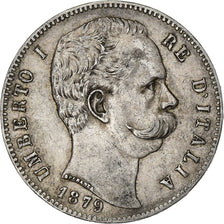 Italy, Umberto I, 5 Lire, 1879, Rome, Silver, EF(40-45), KM:20