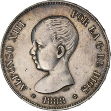 Spanien, Alfonso XIII, 5 Pesetas, 1888, Madrid, Silber, SS+, KM:689