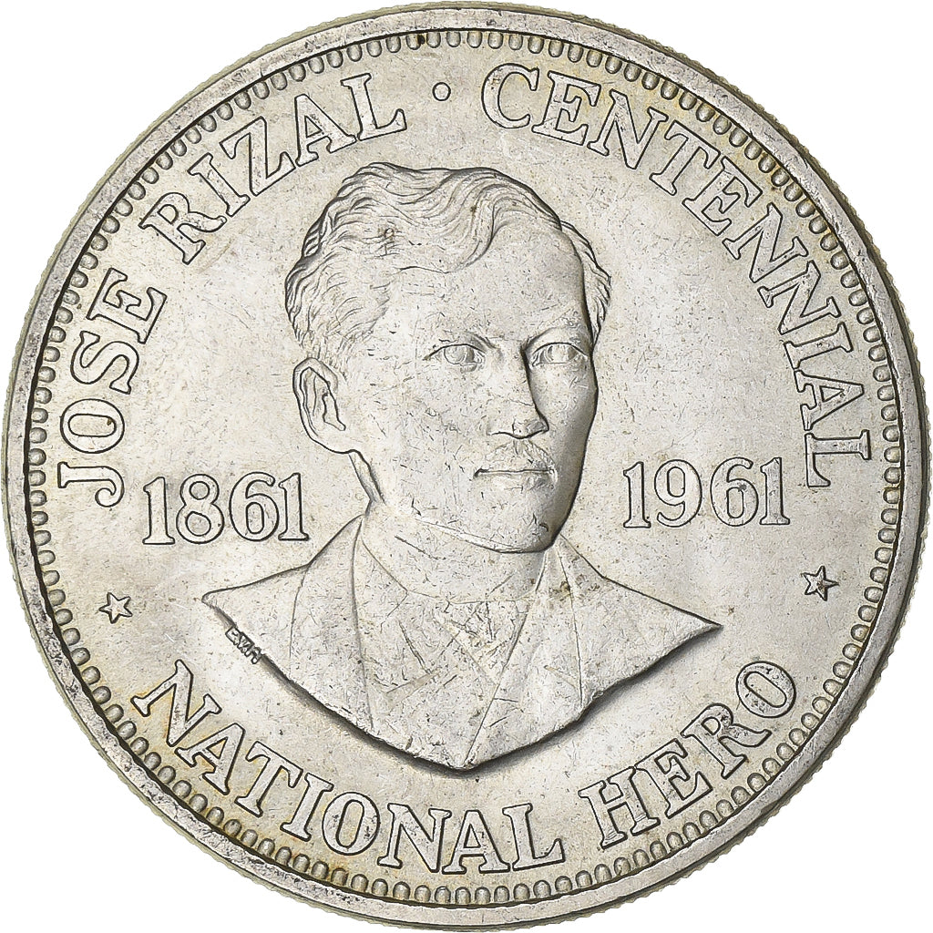 Philippines, Peso, 1961, Manila, Silver, AU(50-53), KM:192