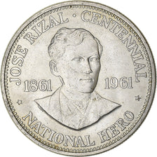Philippines, Peso, 1961, Manila, Silver, AU(50-53), KM:192