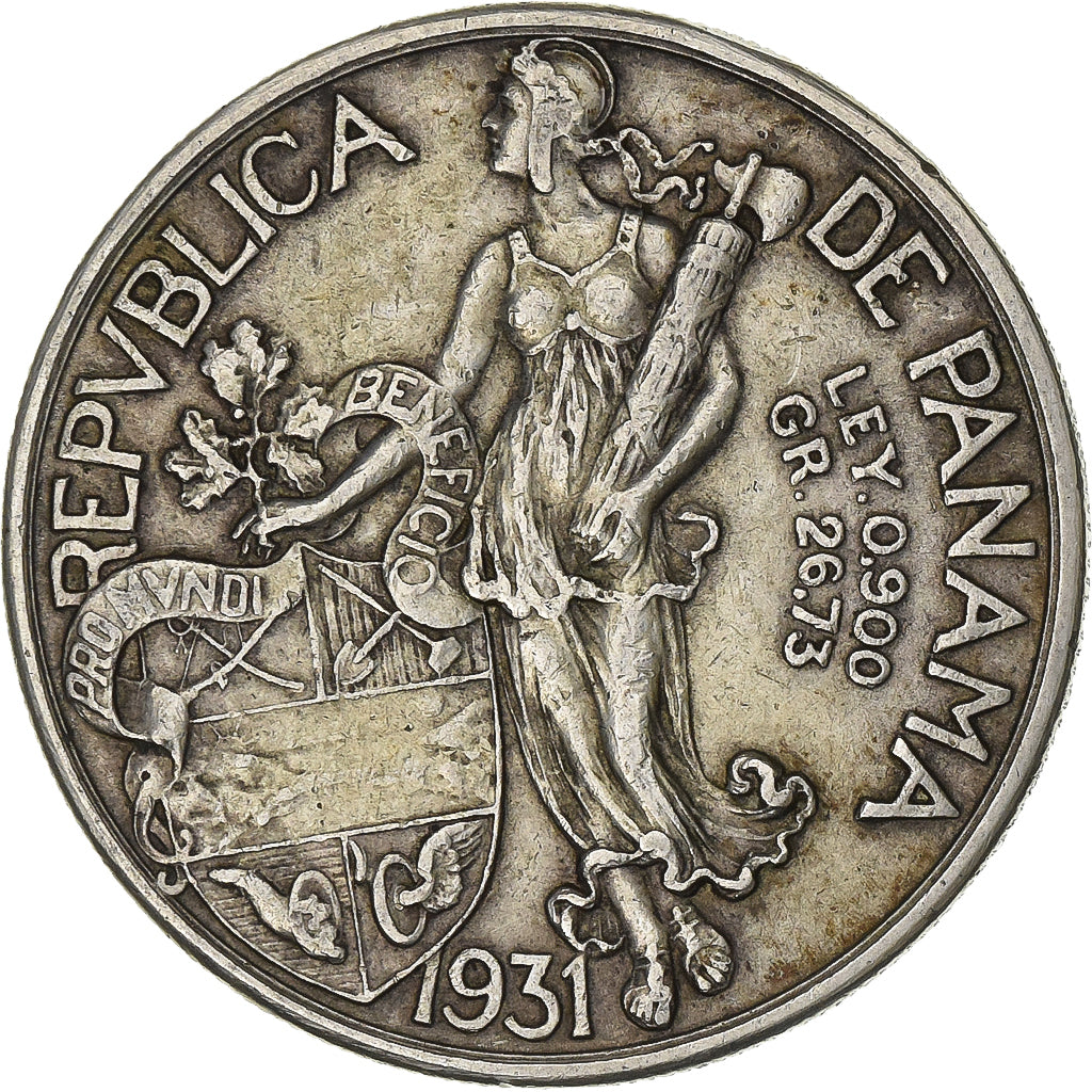 Panama, Balboa, 1931, Franklin Mint, Argento, BB, KM:13