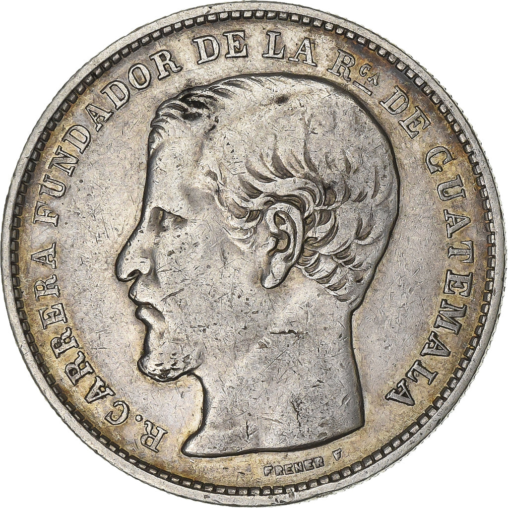 Guatemala, Peso, 1868, Guatemala City, Silver, EF(40-45), KM:186.1