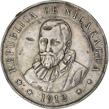 Nicaragua, Cordoba, 1912, Heaton, Silver, VF(30-35), KM:16