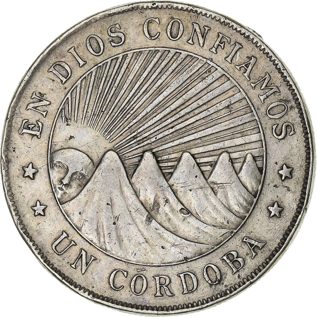 Nicaragua, Cordoba, 1912, Heaton, Silver, VF(30-35), KM:16