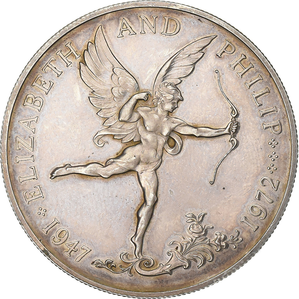 Guernsey, Elizabeth II, 25 Pence, 1972, Silver, AU(55-58), KM:26a