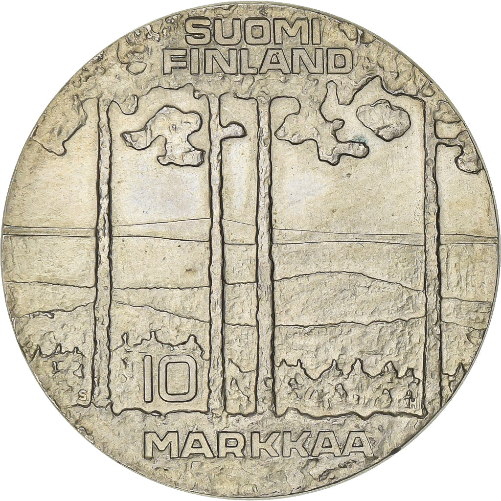 Finland, 10 Markkaa, 1975, Helsinki, Silver, KM:54
