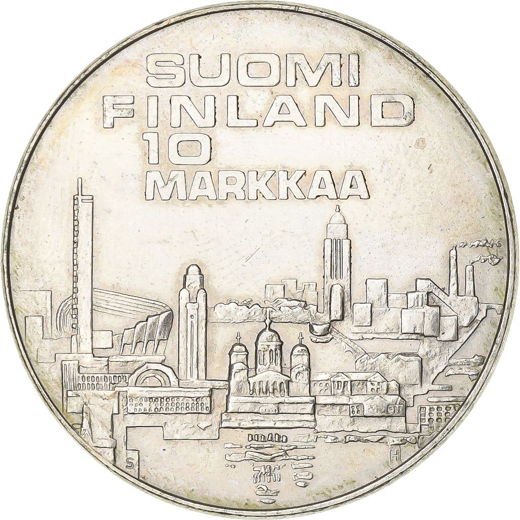 Finland, 10 Markkaa, 1971, Helsinki, Silver, AU(50-53), KM:52