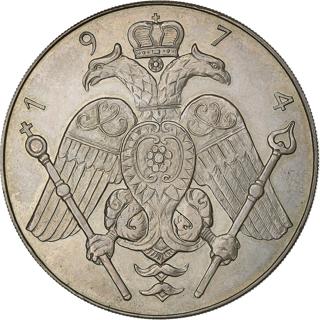 Cyprus, 12 Pounds, 1974, Silver, AU(55-58), KM:M9