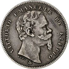 États italiens, EMILIA, Vittorio Emanuele II, Lira, 1860, Florence, Argent