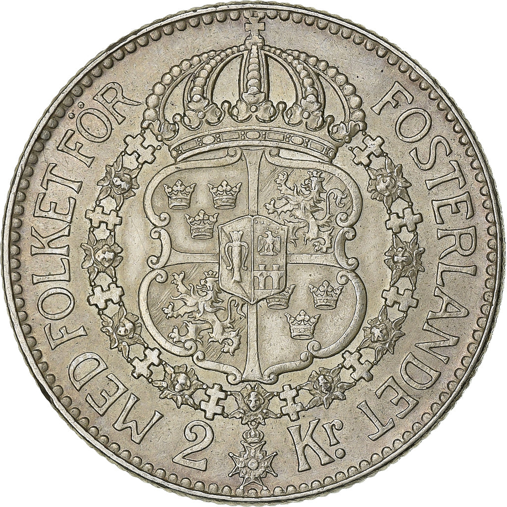 Sweden, Gustaf V, 2 Kronor, 1936, Stockholm, Silver, AU(50-53), KM:787