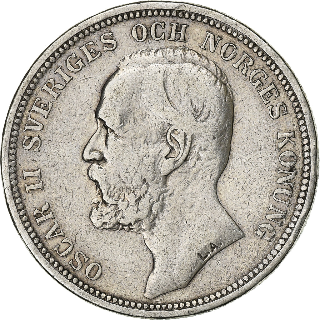 Suède, Oscar II, 2 Kronor, 1898, Eskilstuna, Argent, TTB, KM:761