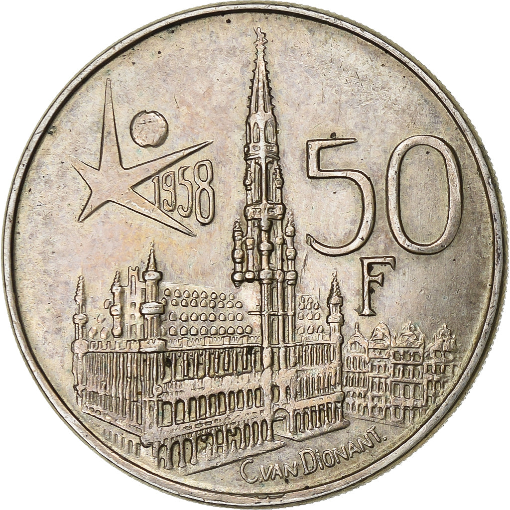 Belgique, 50 Francs, 50 Frank, 1958, Bruxelles, Argent, TTB, KM:150.1