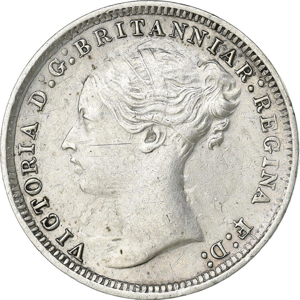Great Britain, Victoria, 3 Pence, 1876, Silver, EF(40-45), KM:730
