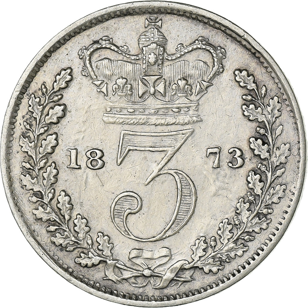 Great Britain, Victoria, 3 Pence, 1876, Silver, EF(40-45), KM:730