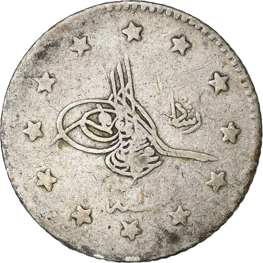 Turcja, Muhammad V, Kurush, 1910/AH1327, Qustantiniyah, Srebro, VF(30-35)