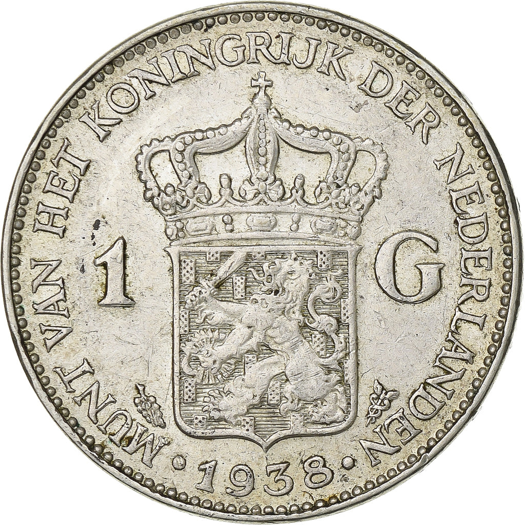 Pays-Bas, Wilhelmina I, Gulden, 1938, Utrecht, Argent, TTB, KM:161.1