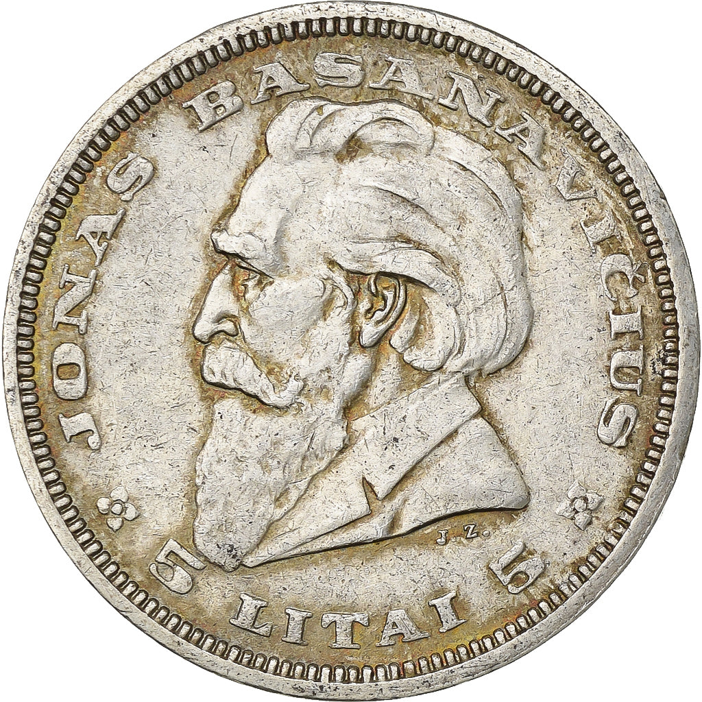 Lituania, 5 Litai, 1936, Argento, BB, KM:82