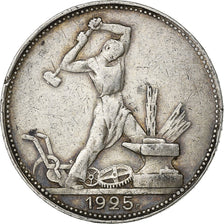 Russia, 50 Kopeks, 1925, Saint Petersburg, Silver, EF(40-45), KM:89.2