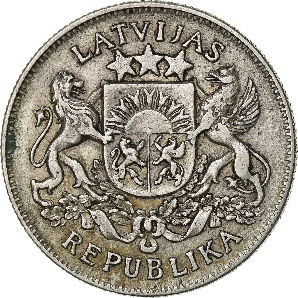 Lettonie, 2 Lati, 1925, Argent, TTB, KM:8