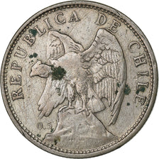 Chile, Peso, 1921, Santiago, Silver, VF(30-35), KM:152.5